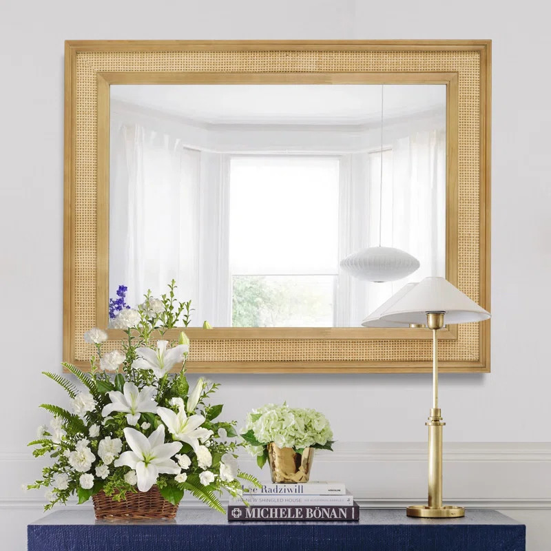 RexfordNatural Wood Rattan Mirror Farmhouse Wall Decoration | Wayfair North America