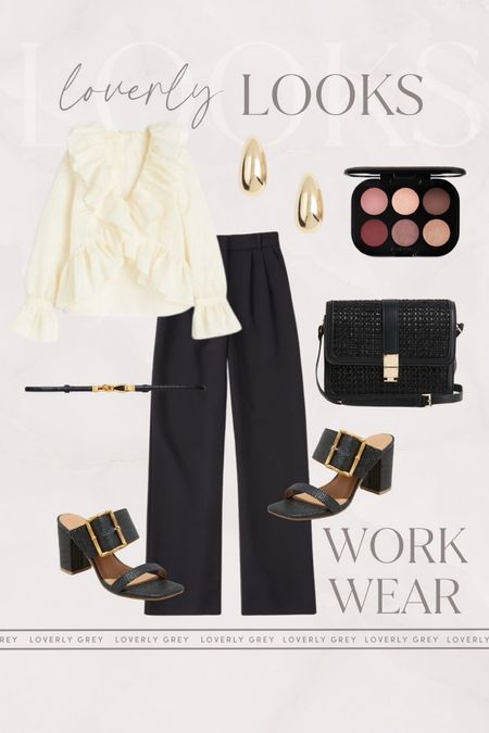 Loverly Grey workwear outfit idea. I love this ruffle top and Abercrombie pants. 

#LTKstyletip #LTKworkwear #LTKSeasonal
