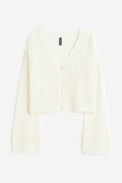 Pointelle-knit Cardigan - Cream - Ladies | H&M US | H&M (US + CA)