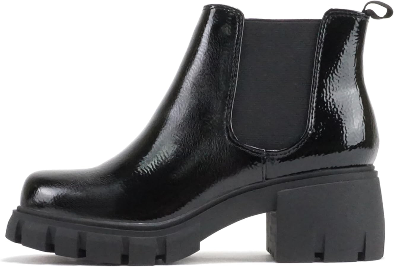 Soda PIONEER ~ Women Lug Sole Mid Heel Chelsea Fashion Ankle Bootie w/Double Elastic Gore | Amazon (US)