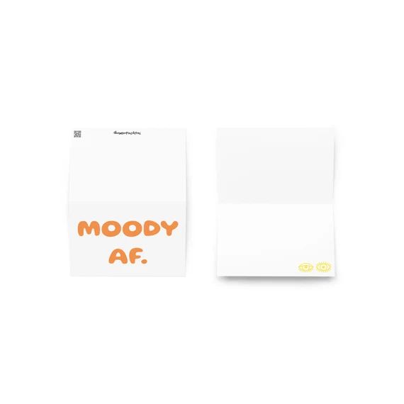 MOODY AF. (Orange) Greeting Card/Stationary For All Occasions-  Blank Card- Gifts For Cool People... | Etsy (US)