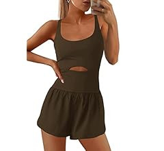 SENSERISE Womens Workout Athletic Romper Running One Piece Jumpsuit Shorts Tennis Gym Romper Outf... | Amazon (US)
