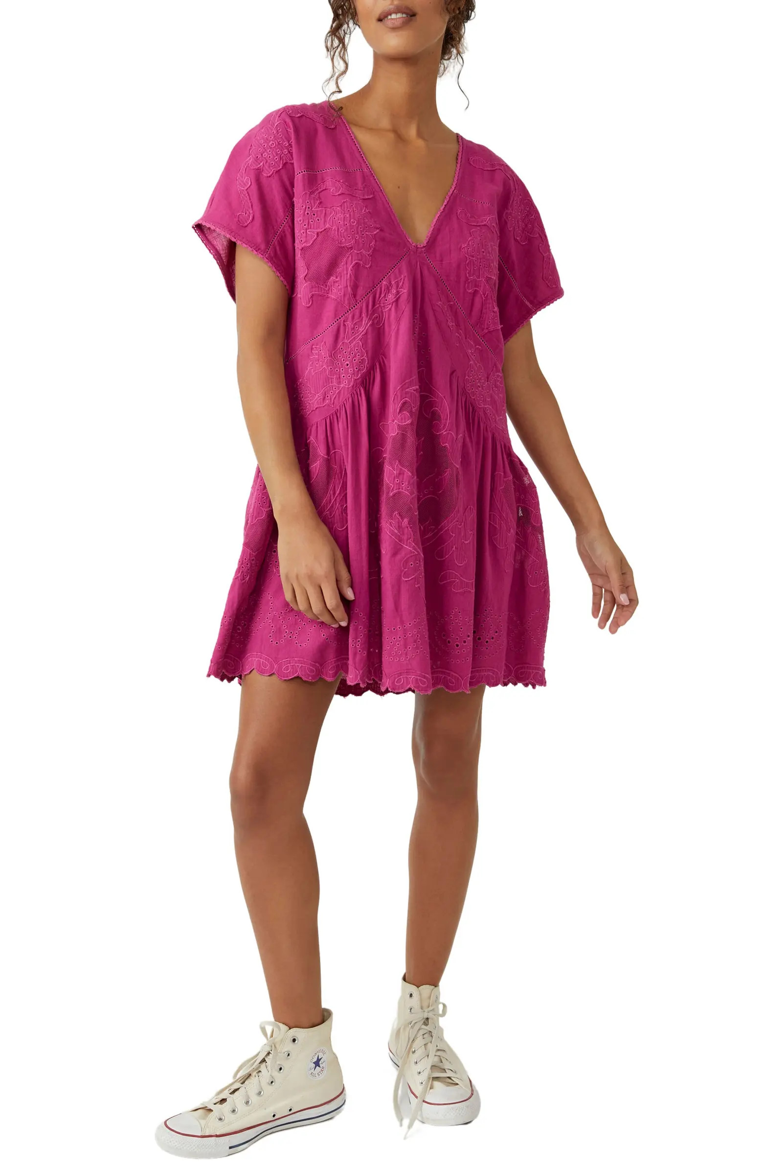 Serenity Embroidered Cotton Minidress | Nordstrom