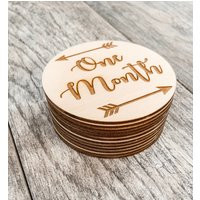 Wooden Milestone Marker Monthly Milestones Pregnancy Markers Wood Baby Cards Discs Photo Props | Etsy (US)