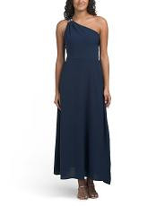 One Shoulder Gold Tone Hardware Maxi Dress | TJ Maxx