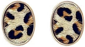 Animal Print Stud Earrings for Women – Leopard, Jaguar, Zebra, Snakeskin – Genuine Leather ... | Amazon (US)