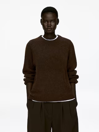 Pullover aus Alpakawolle und Wolle – Dunkelbraun – ARKET DE | Arket EU