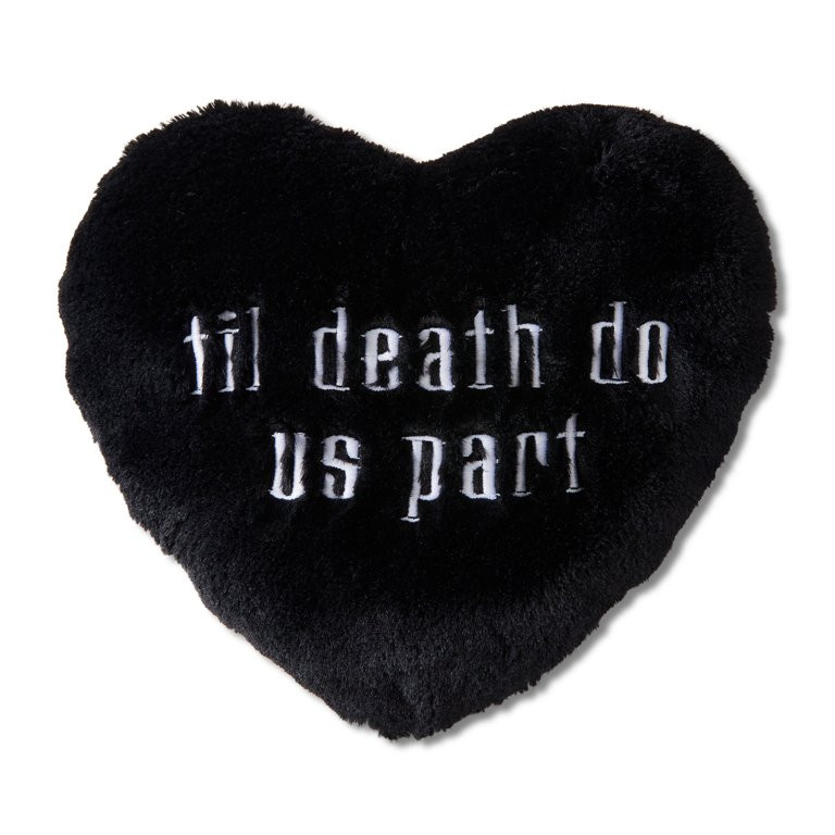 Til Death Do Us Part Heart-Shaped Decorative Pillow, Black, 12" x 11", Halloween by Way To Celebr... | Walmart (US)