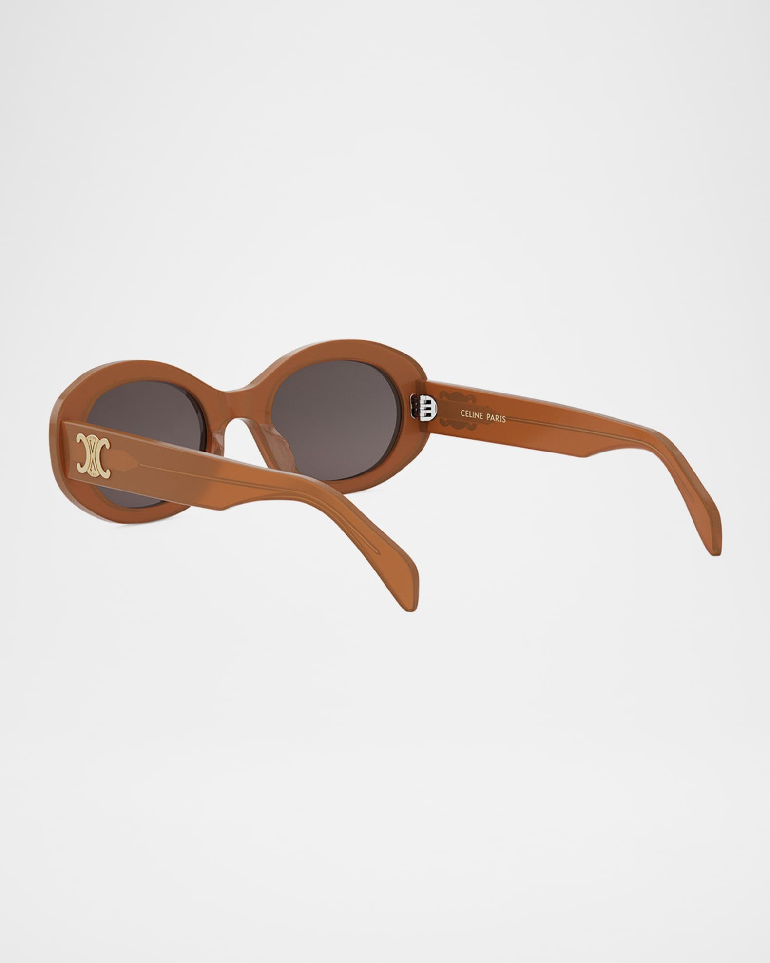 Celine Triomphe Acetate Oval Sunglasses | Neiman Marcus