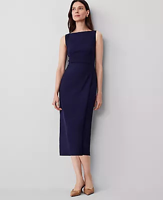Ann Taylor The Boatneck Wrap Sheath Dress in Textured Drape | Ann Taylor (US)