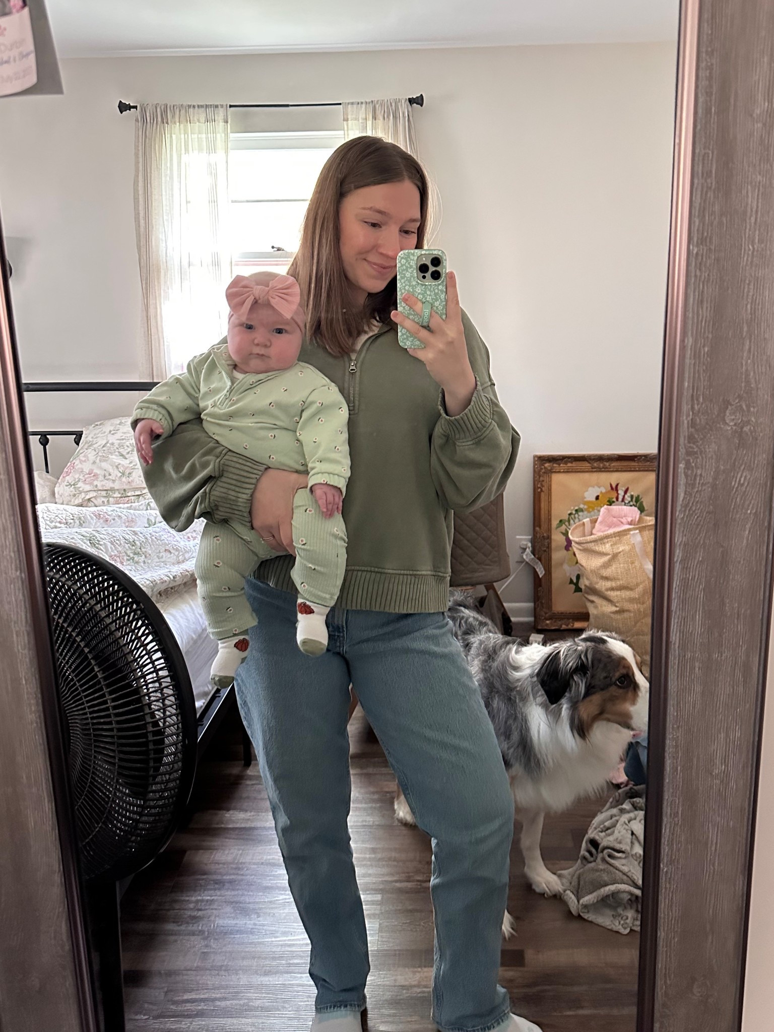 OOTD with my girl💚 
Size 30 in jeans


#LTKMidsize #LTKFindsUnder100 #LTKBaby