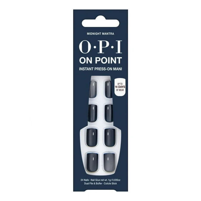 OPI On Point Instant Press On Nails, Midnight Mantra, False Nails, 24 Pieces - Walmart.com | Walmart (US)
