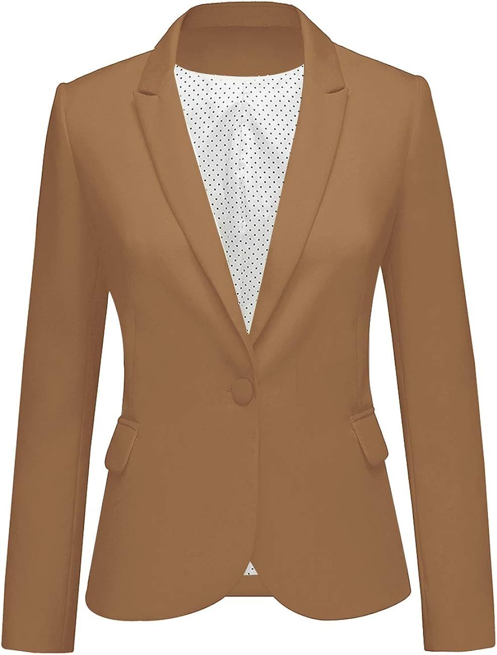 LookbookStore Womens Notched Lapel Pocket Button Work Office Blazer Jacket Suit | Amazon (US)