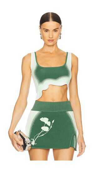 Anise Reversible Wavy Bra Top in Olive Garden | Revolve Clothing (Global)