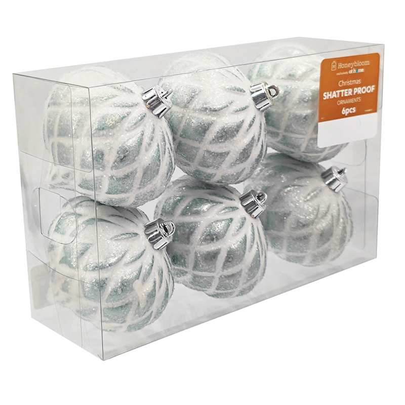 6-Count Green Glittered Onion Ornaments, 3" | At Home