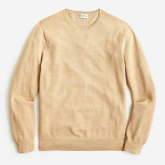 Cotton piqué-stitch crewneck sweater | J.Crew US