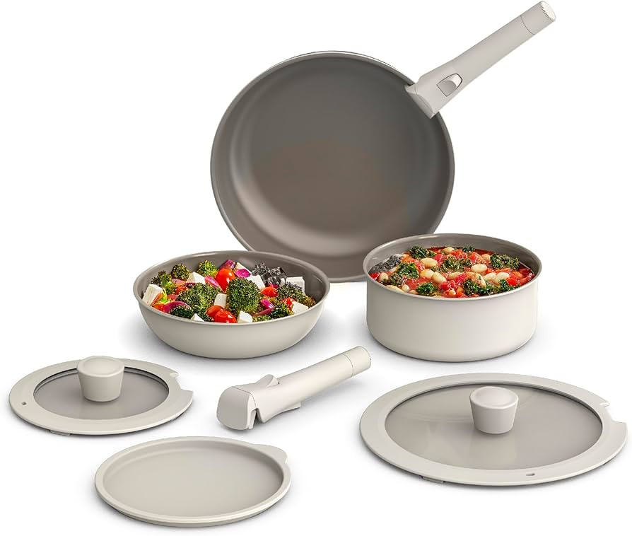 bella 8 Piece Cookware Set, Fits-anywhere™ Kitchenware w EverGood™ Ceramic Nonstick Coating... | Amazon (US)