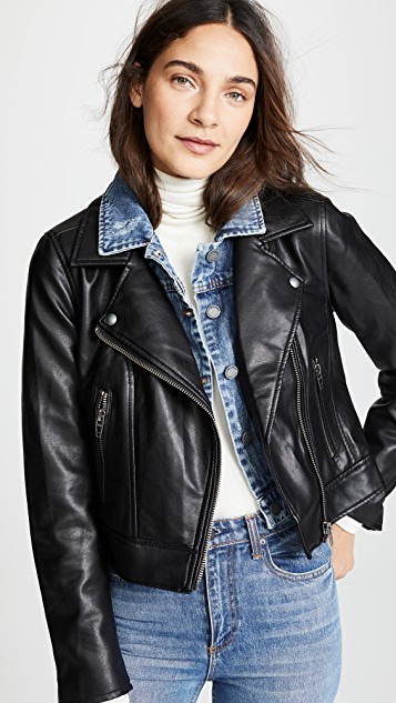Double Layered Moto & Denim Jacket | Shopbop