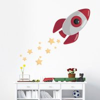 Blast Off Rocketship Wall Decal - Space Decal, Kids Room Art, Rocket Theme, Boys Decor | Etsy (US)