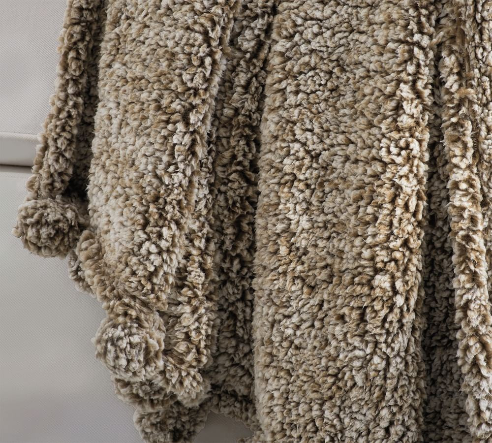 Cozy Pom Pom Sherpa Throws | Pottery Barn (US)