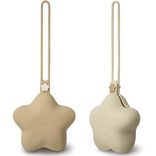 Moonkie Silicone Pacifier Holder Case, Cute Portable Pacifier Storage Case, 2 Pack | Amazon (US)