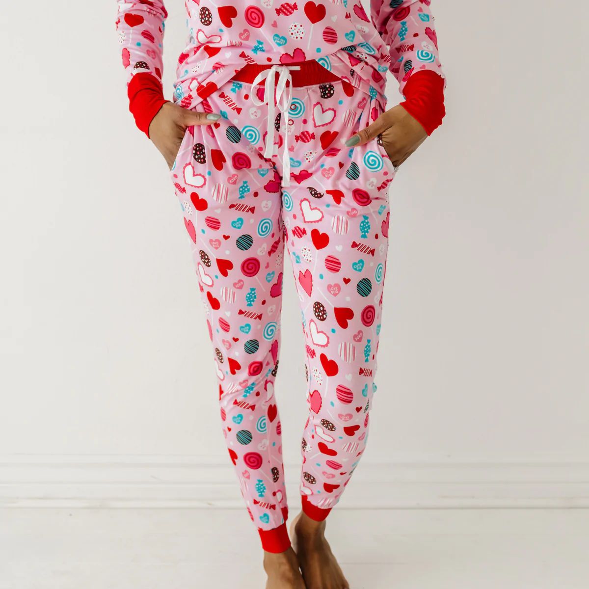 Pink Sweet Valentine Women's Bamboo Viscose Pajama Pants | Little Sleepies