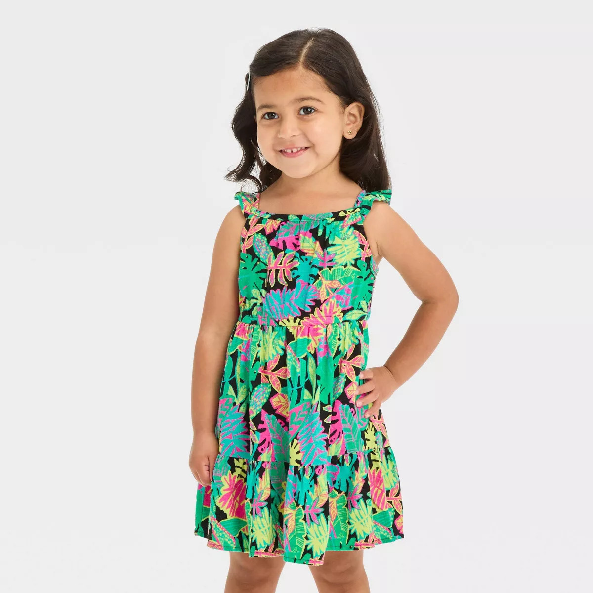 Toddler Girls' Tropical Floral Dress - Cat & Jack™ | Target