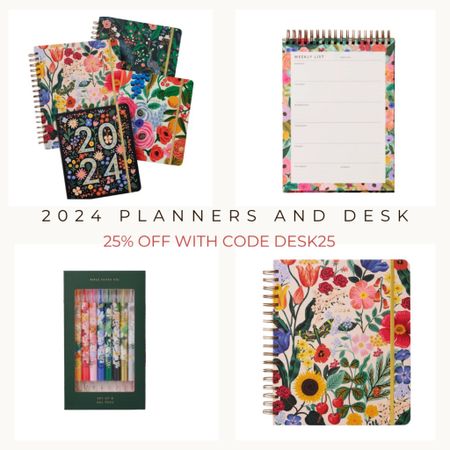Rifle Paper Co 2024 Planners are here! Featuring their newest pattern ‘Blossom’. 

Coordinating desk accessories too. 

And all 25% OFF with code DESK25!

#riflepaperco
#planners
#2024planners
#deskaccessories


#LTKsalealert #LTKGiftGuide #LTKunder50