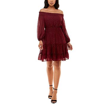 Premier Amour Long Sleeve Off The Shoulder Fit & Flare Dress | JCPenney