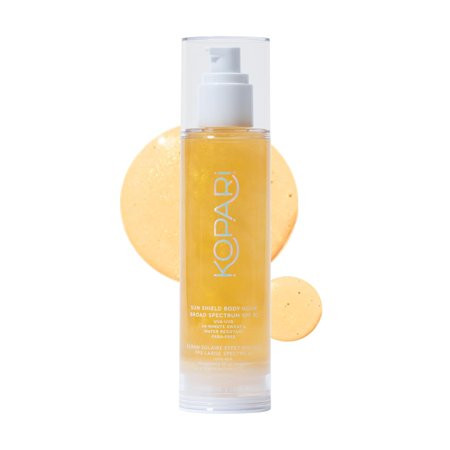 Kopari Sun Shield Body Glow | SPF 50 UV Protection Sheer Sunscreen Gold Shimmer Mica | Sweat and Water Resistant | Antioxidant Vitamin E Vegan Cruelty Free | Macadamia Hibiscus Avocado Coconut Oils | Walmart (US)