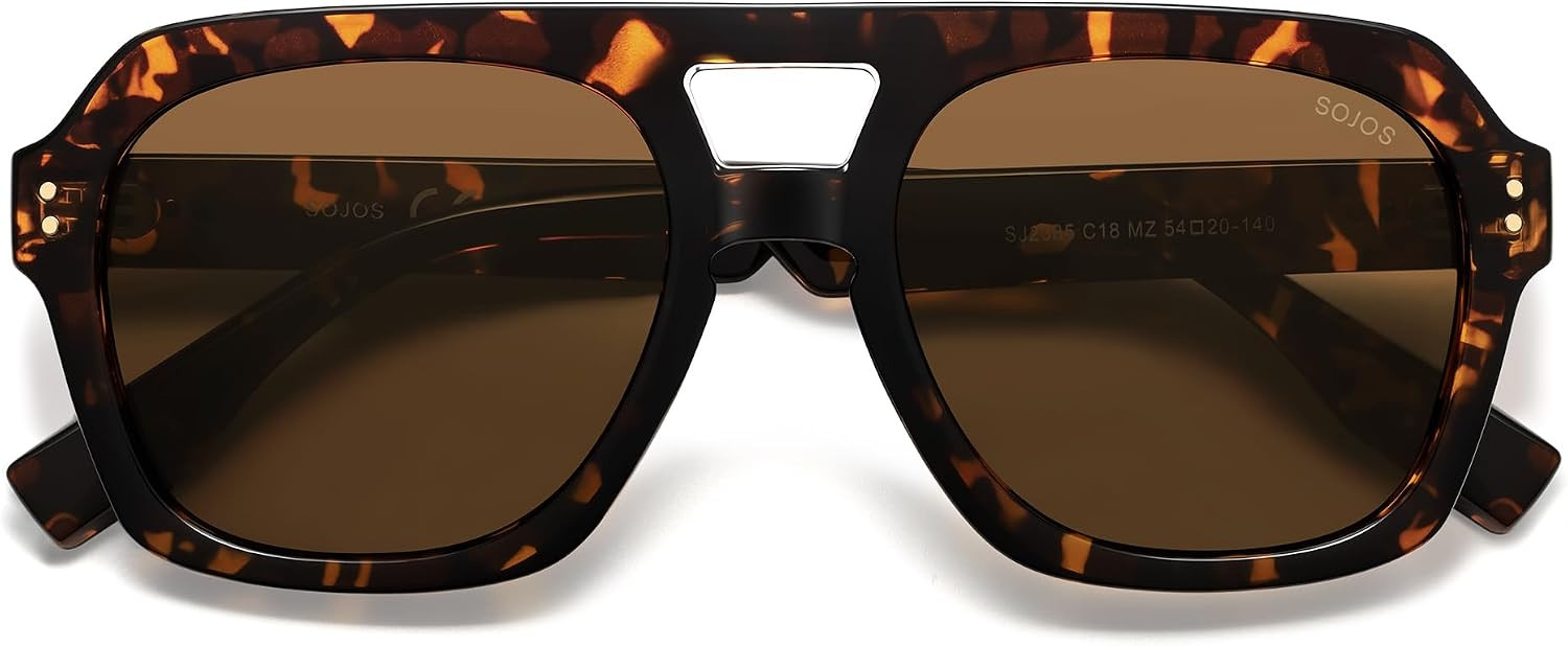 SOJOS Retro Polarized Aviator Sunglasses Womens Mens SJ2385 | Amazon (US)