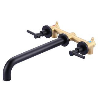 2-Handle Wall Mounted Roman Tub Faucet with High Flow Rate in. Matte Black | The Home Depot