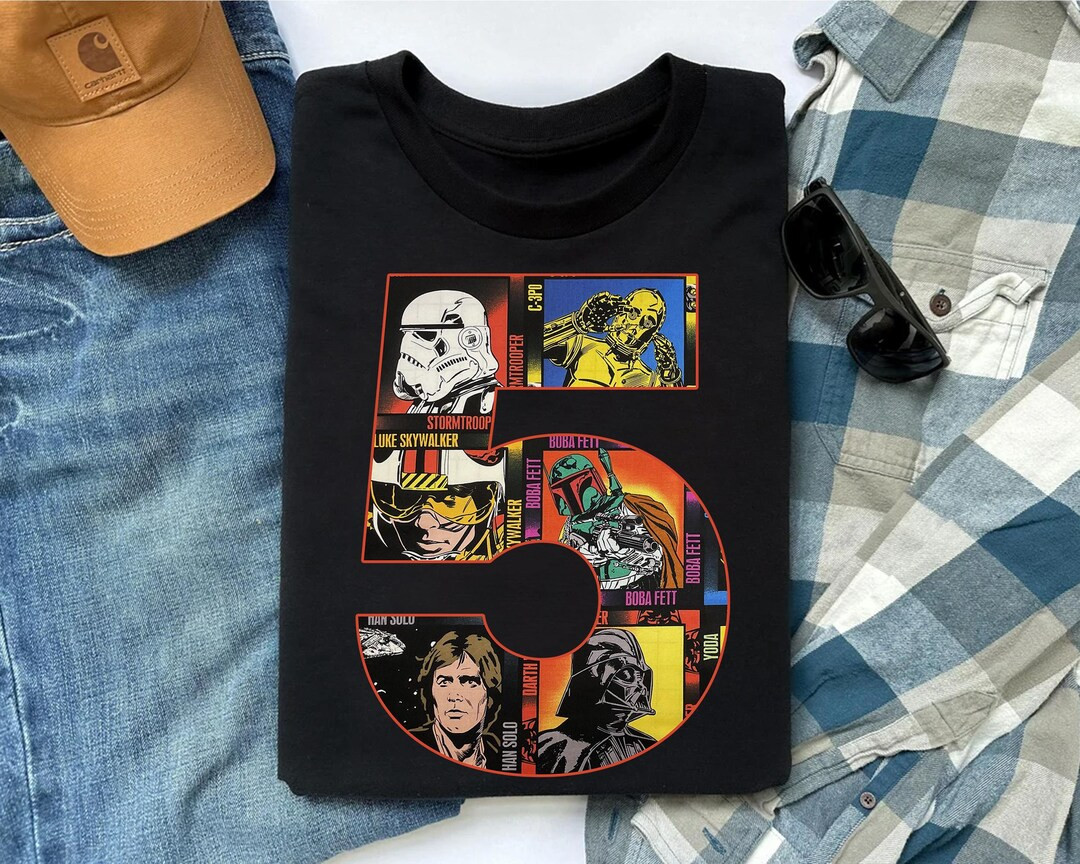 Star Wars Birthday Shirt, Star Wars Personalized Boy Girl Birthday Shirt, Darth Vader Yoda R2-D3 ... | Etsy (US)