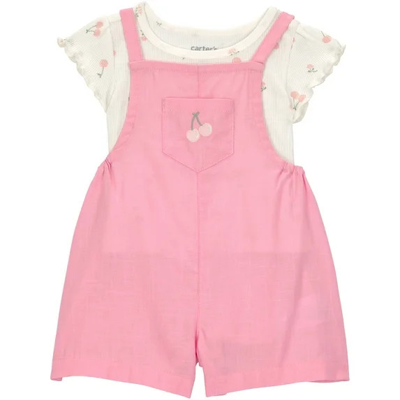 Carter's Child of Mine Baby Girl Overall Set, 2-Piece, Sizes 0/3-24 Months | Walmart (US)