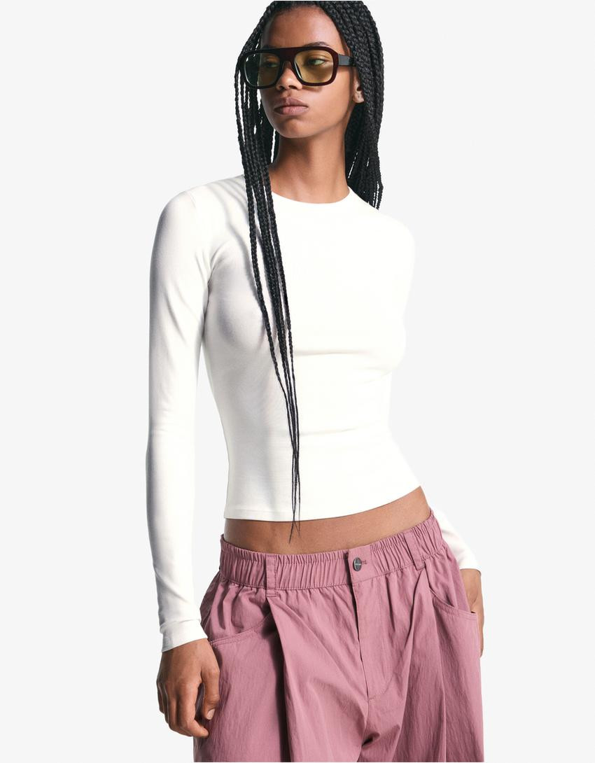 Long sleeve top - T-shirts - Women | Bershka GB