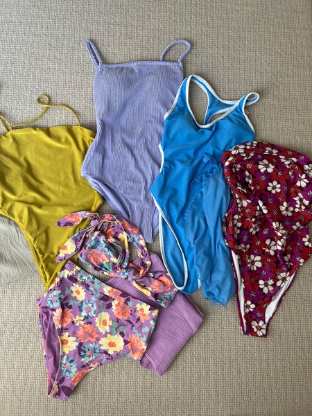 Here are the swims I’m packing with me! 

Blue swim size small 

Purple swim size medium. Has lots of coverage! This was someone’s feedback 

“Love that suit but I will say as someone currently 6 months pregnant I bought it hoping to be a dupe for the hunzag and it’s not nearly as stretchy or comfortable. So just throwing that out there in case anyone was hoping for the same"

Dressupbuttercup.com

#dressupbuttercup 

#LTKtravel #LTKswim #LTKSeasonal