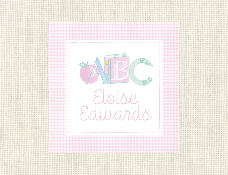 School Personalized Stickers / Pencil / Back to School / Binder and Folder Stickers /Watercolor | Etsy (US)