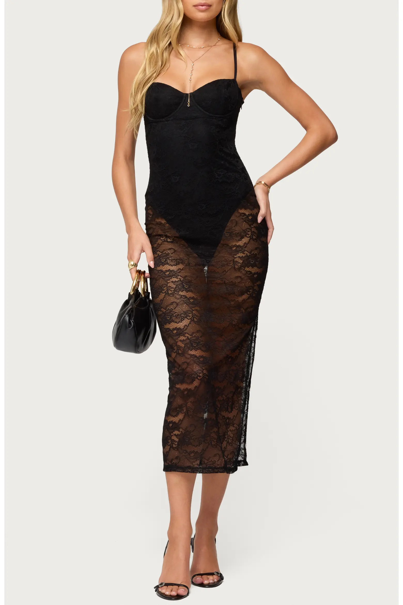 EDIKTED Sheer Lace Midi Body-Con Dress (Women) | Nordstrom | Nordstrom