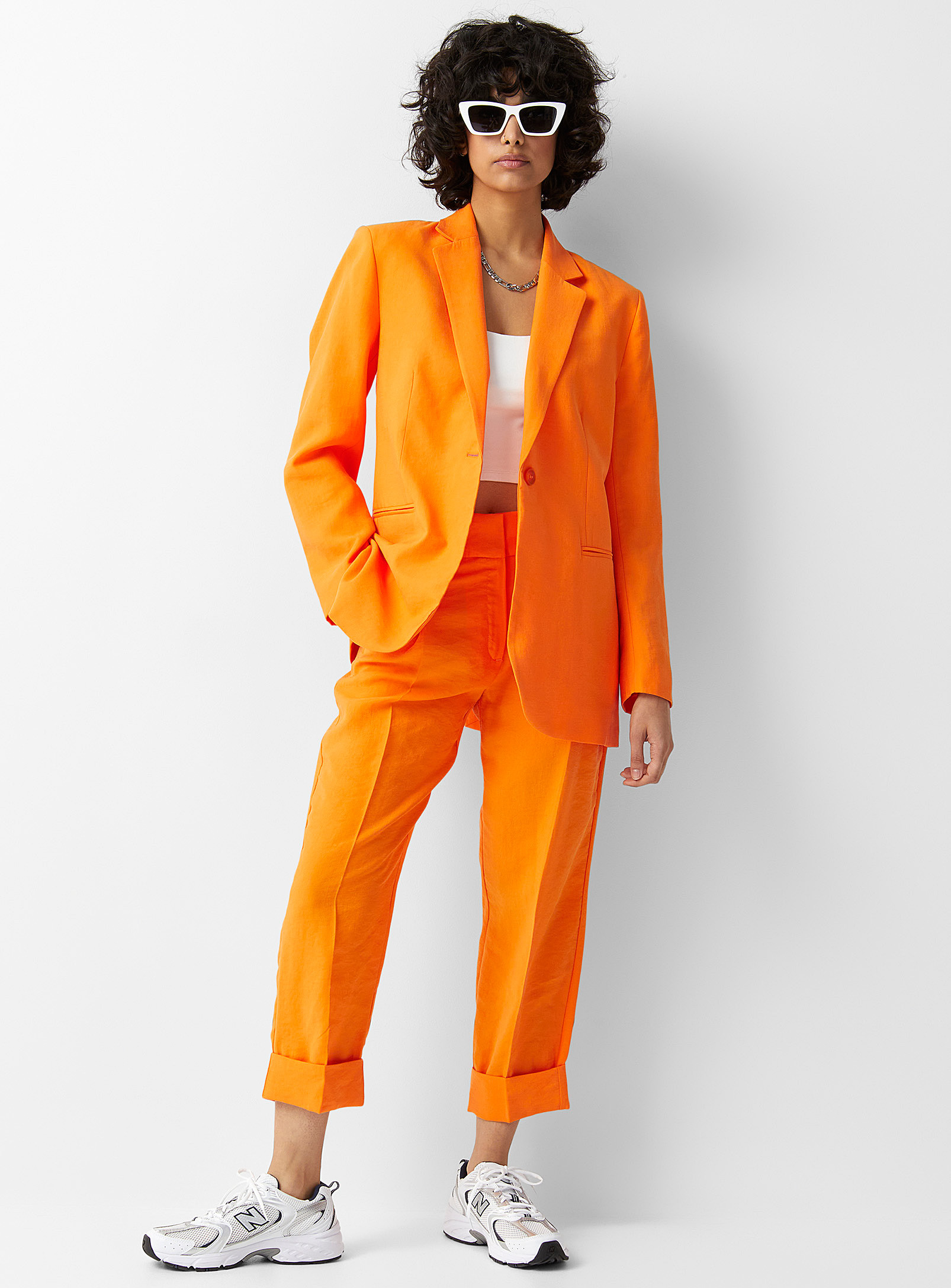 Only - Coloured loose-fit blazer (Women, Orange, 34) | Simons