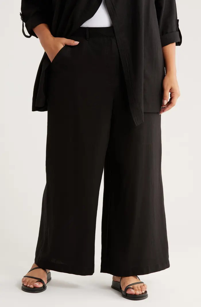 MAX STUDIO Linen Blend Wide Leg Pants | Nordstromrack | Nordstrom Rack
