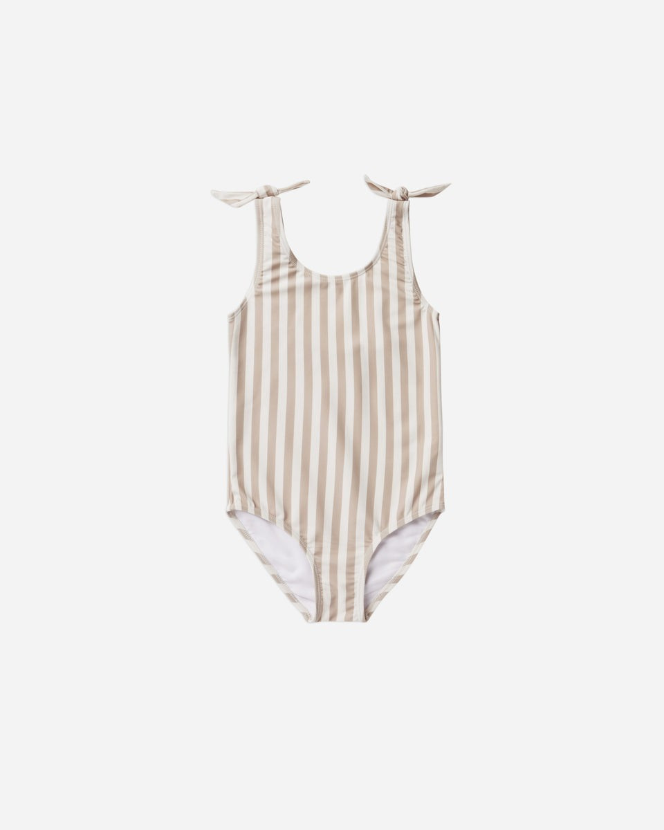 millie tie one-piece | grey stripe | Rylee + Cru
