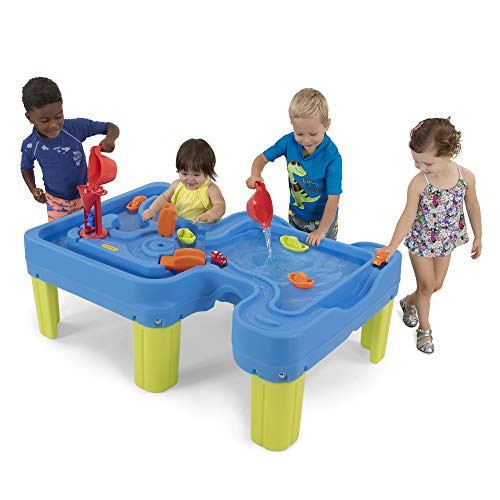 Simplay3 Big River and Roads Water Play Table, Outdoor Activity Table with Track Toys for Toddlers and Kids, 9 Accessories Included, Made in USA | Amazon (US)