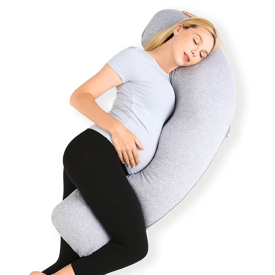 Momcozy Pregnancy Pillows for Side Sleeping, J Shaped Maternity Body Pillow for Pregnancy, Soft P... | Amazon (US)