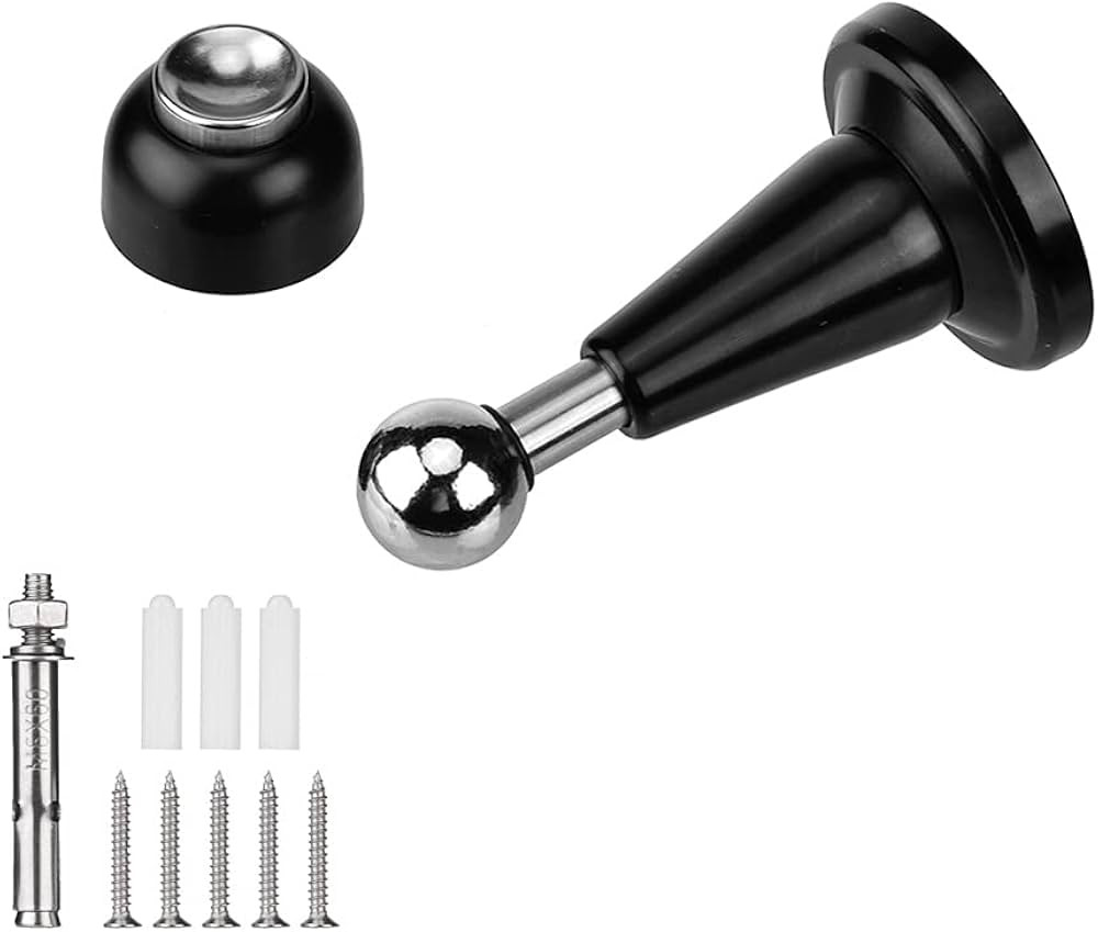 DS-002 Stainless Steel Soft-Catch Magnetic Door Stop in Flat Black, Wall Mount (BLACK 1 Pack) | Amazon (US)