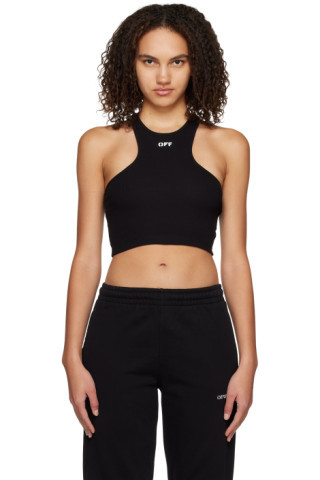 Off-White - Black Printed Tank Top | SSENSE