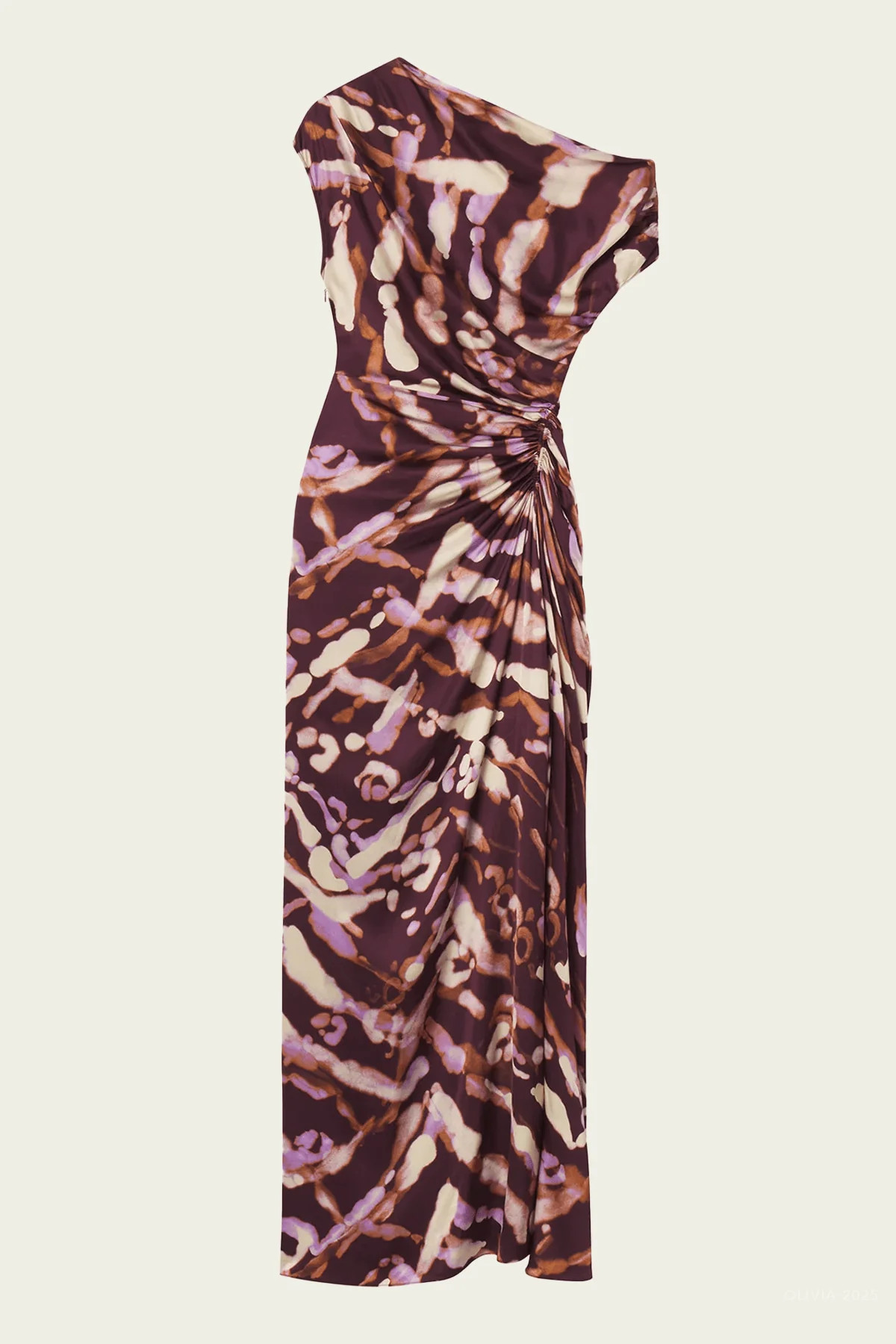Poppy Satin Gown in Plum Violet - Purple 2 US | Shop Olivia