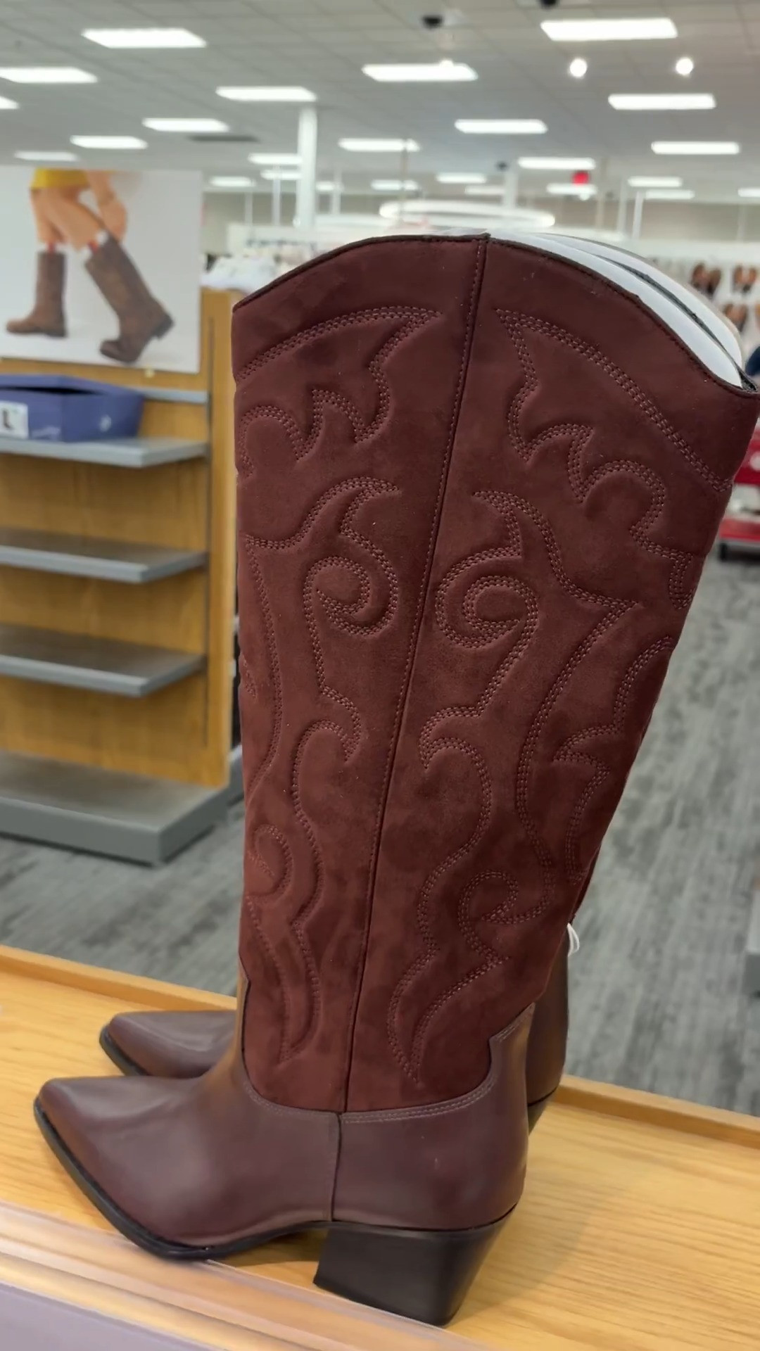 Burgundy cowboy boots from Target!  

 #LTKdayinmylife #LTKgrwm #LTKootd