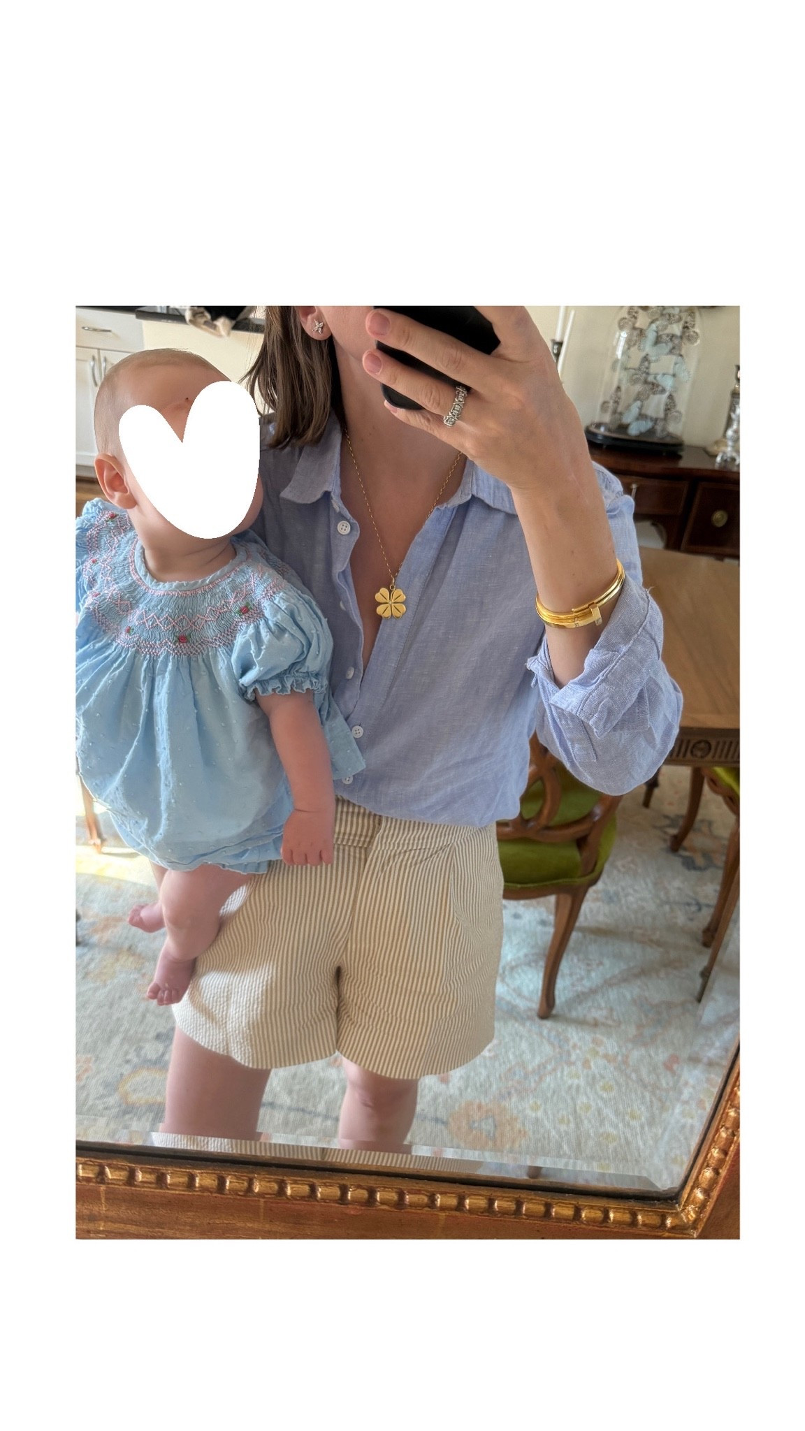 Shorts are old but linked in case you want to look for them secondhand. 
Shirt in a size 2 
 Baby dress is a hand me down from a brand called Eliza James 
Clover is Aurelia Demark

#LTKmomlife #LTKootd #LTKPetite
