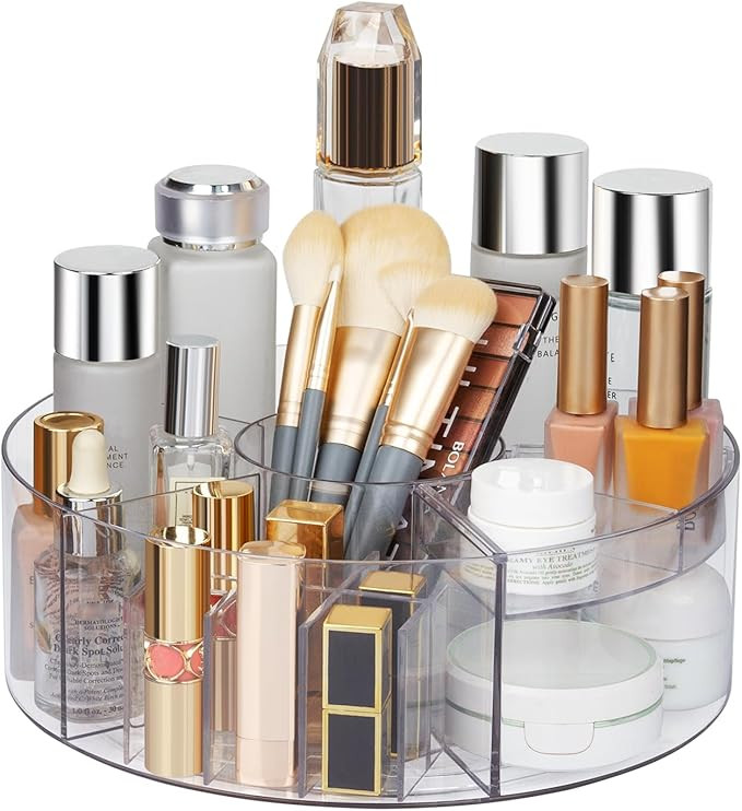 360° Rotating Makeup Organizer, 10" Clear Turntable Lazy Susan Organizer for Vanity, Bathroom Co... | Amazon (US)