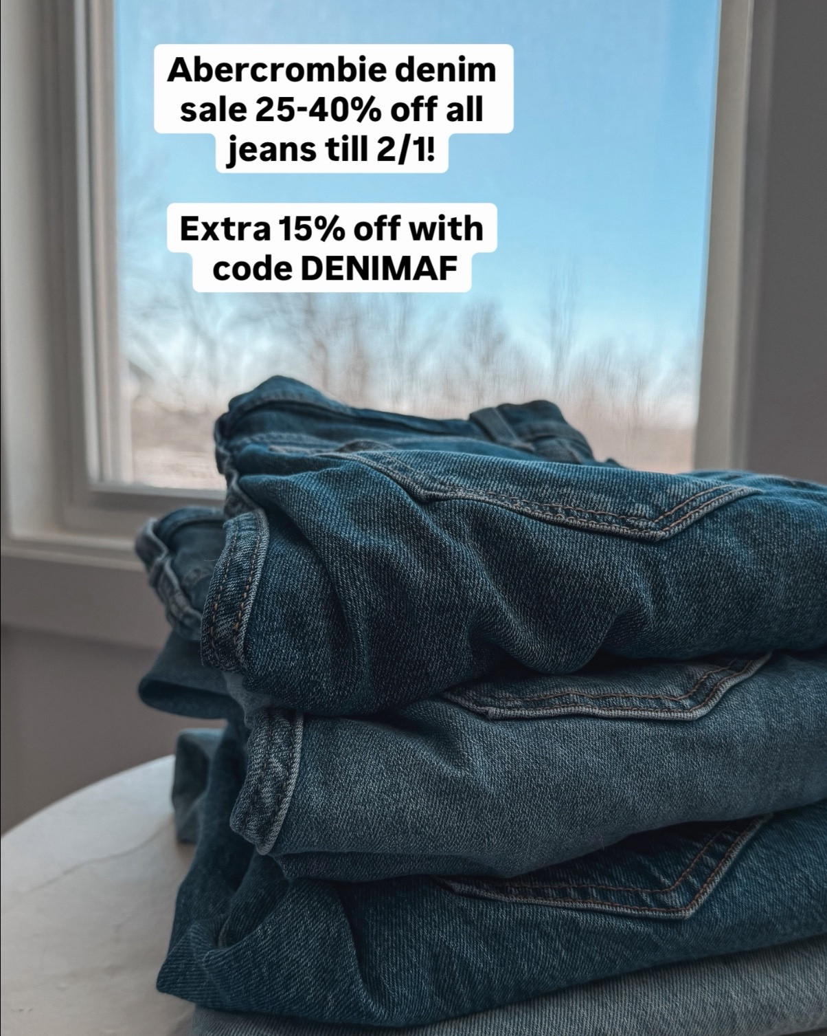 Abercrombie denim is 25–40% off right now and you can stack an extra 15% off with code DENIMAF 🙌🏼
Perfect time to grab your everyday jeans, spring styles, and those pairs you’ve been eyeing forever. I linked my favorites (straight leg, relaxed, and mom styles 🤍) — run, don’t walk because sizes always go fast.

Sale ends 2/1!! 

#LTKootd #LTKPetite #LTKSaleAlert